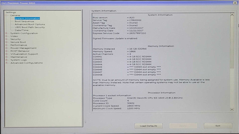 Dell Precision T5810, Xeon E5-1603 v3 2.80GHz, 16GB DDR4, QUADRO K620