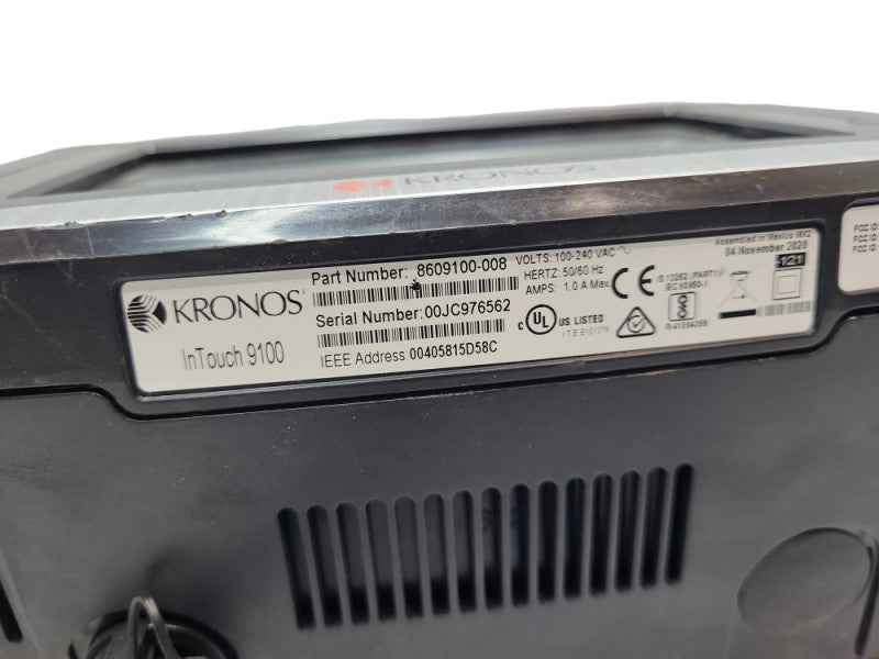 Kronos InTouch 9100 Time Clock 8609100-008 For Parts &