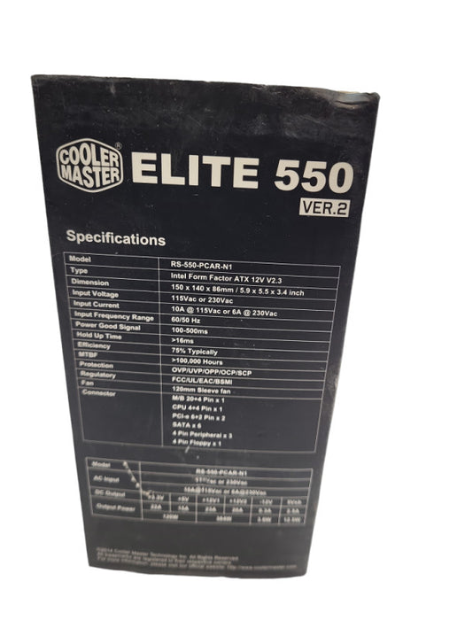 RS-550-PCAR-N1 COOLER MASTER 550 WATT POWER SUPPLY ELITE v2 &