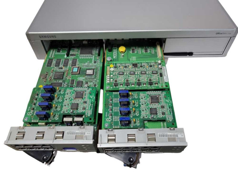 Samsung OfficeServer 7100 phone system w/ uni card +MP10A Card +Media card _