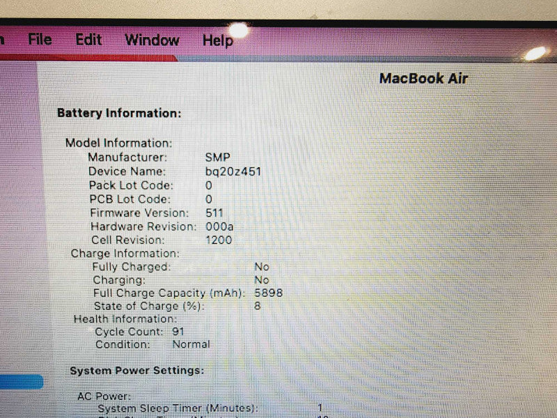Apple Macbook Air 2017 13\\" Core i5-5350U @ 1.8GHz 8GB DDR3 250GB SSD [Read] (