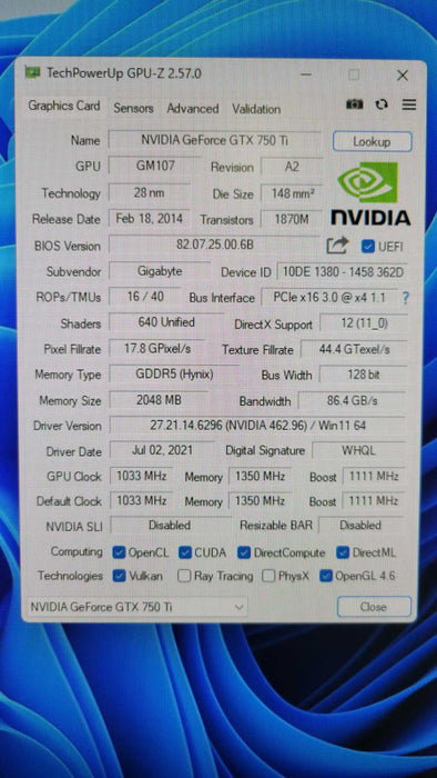 GIGABYTE WINDOFORCE NVIDIA GTX 750 Ti 2GB %