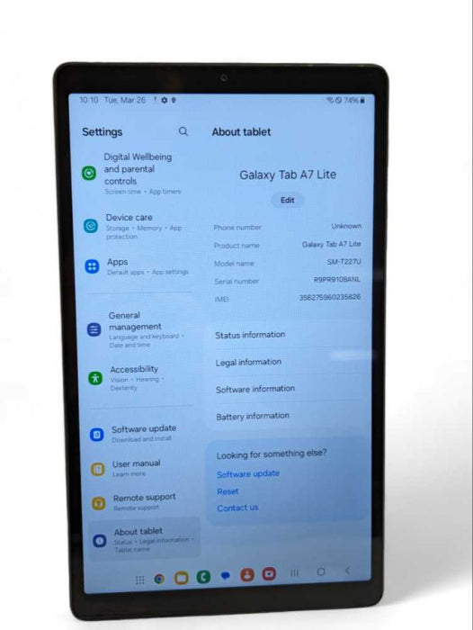 Samsung Galaxy Tab A7 Lite SM-T227U  32GB WiFi+Cellular UNLOCKED  Q-