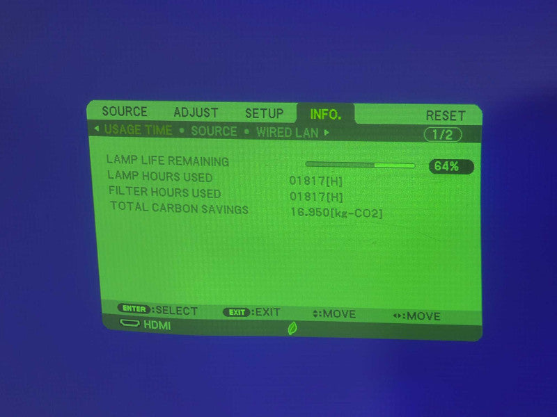 NEC NP-M271X 3LCD Projector 2700 Lumens HD 1080p HDMI, Lamp Hour: 1817hrs
