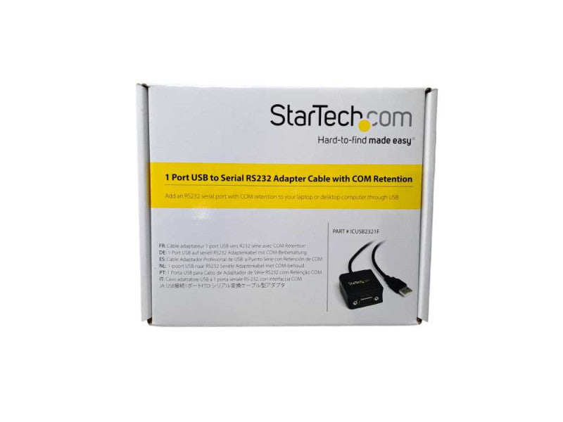 New | StarTech 1 Port USB to Serial RS232 Adapter Cable | ICUSB2321F Q