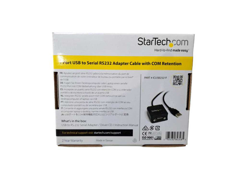 New | StarTech 1 Port USB to Serial RS232 Adapter Cable | ICUSB2321F Q