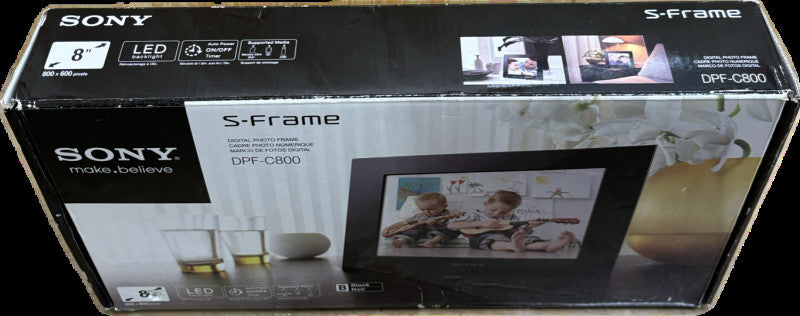 SONY S-Frame Digital Photo Frame DPF-C800 New In Box