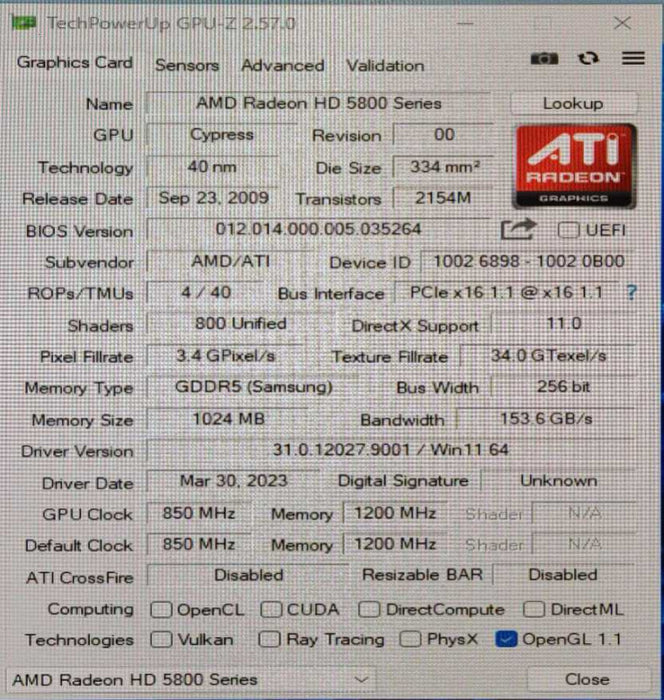 AMD ATI RADEON HD 5870 1GB, 2x DVI, 1x HDMI, 1x DP