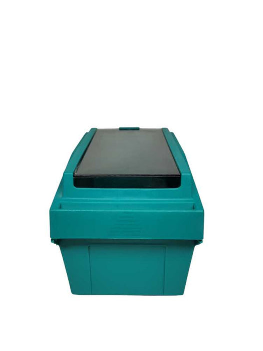 Vintage Fellowes Workstation 3.5\\" Teal Floppy Diskette Box Made in Canada Q%