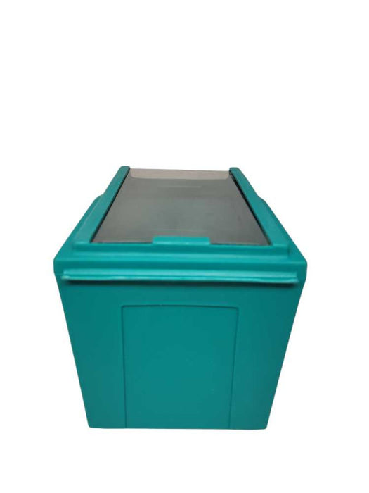 Vintage Fellowes Workstation 3.5\\" Teal Floppy Diskette Box Made in Canada Q%