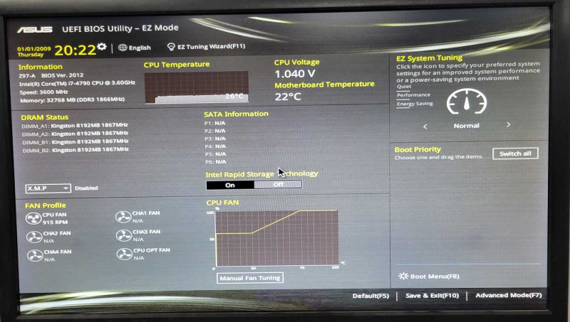 Custom/Asus Tower PC, Core i7-4790 3.6GHz, 32GB RAM, 860W PSU, READ _