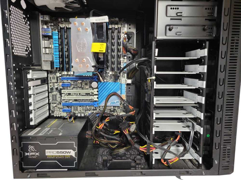 Custom/Asus Tower PC, Core I7-3820 3.6GHz, 16GB RAM, 550W PSU, No HDD/GPU SEE _