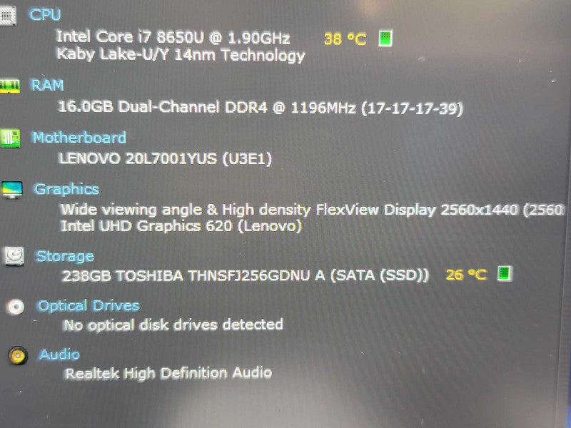 Lenovo ThinkPad T480s| i7-8650U| 16GB DDR4| 256GB SSD **BIOS LOCKED Î²