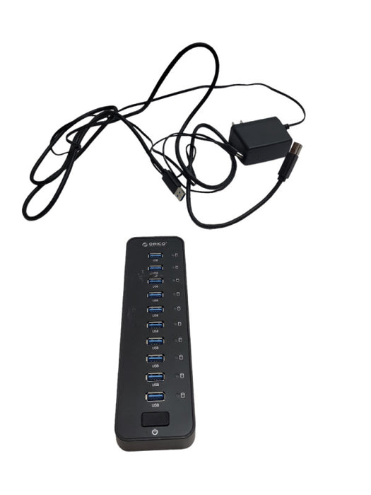 ORICO P10-U3-BK PIO SERIES IO 10 PORT USB HUB USB 3.0 w/ USB-B + POWER CABLES &