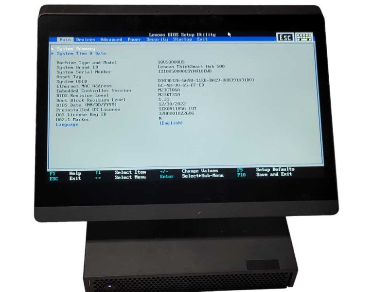 Lenovo ThinkSmart Hub 500, Core I5-7500T 2.7GHz, 8GB RAM, 128GB SSD w/ Power  _