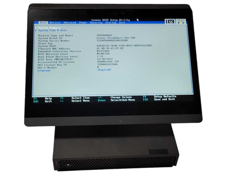 Lenovo ThinkSmart Hub 500, Core I5-7500T 2.7GHz, 8GB RAM, 128GB SSD w/ Power  _