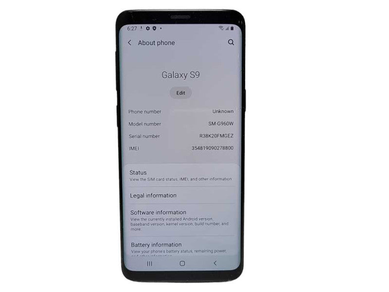 Samsung Galaxy S9 64GB (SM-G960W) - READ $