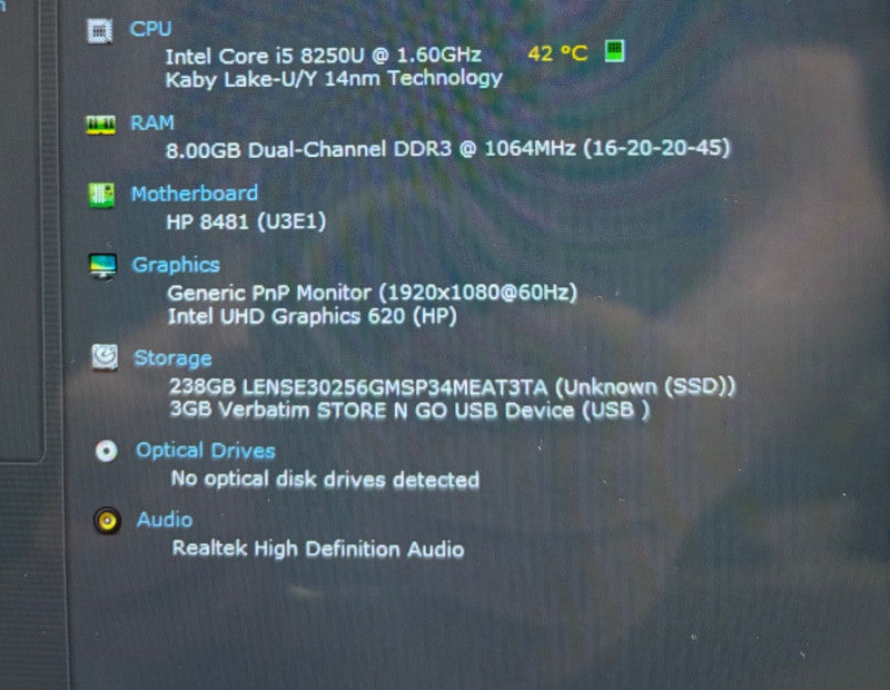 HP ENVY 13 TOUCH Intel Core i5-8250U @ 1.60 GHz 8 GB DDR4 RAM 256GB SSD READ!