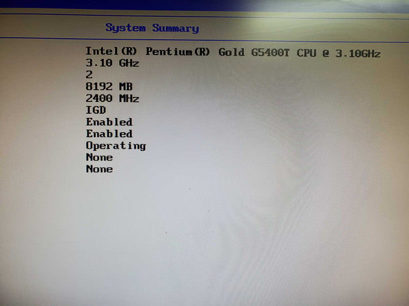 Lenovo ThinkCentre M720q USFF Desktop Pentium Gold G5400T 8GB RAM NO HDD @