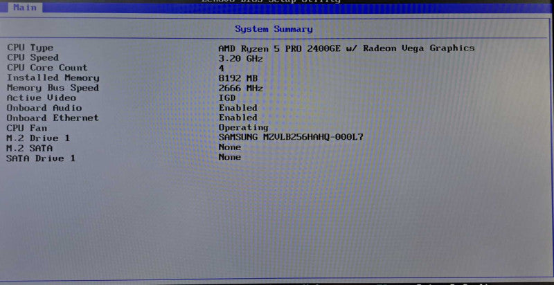 Lenovo M715q USFF | Ryzen 5 Pro 2400GE @ 3.2GHz 8GB DDR4 256GB NVMe + 90W AC