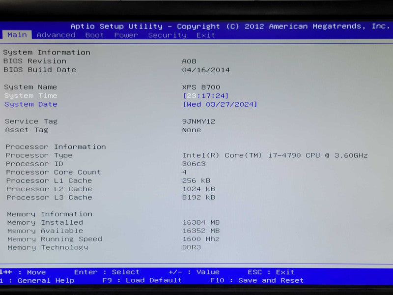 Dell XPS 8700 Core i7 4790 3.60GHz 16GB RAM  2TB HDD _