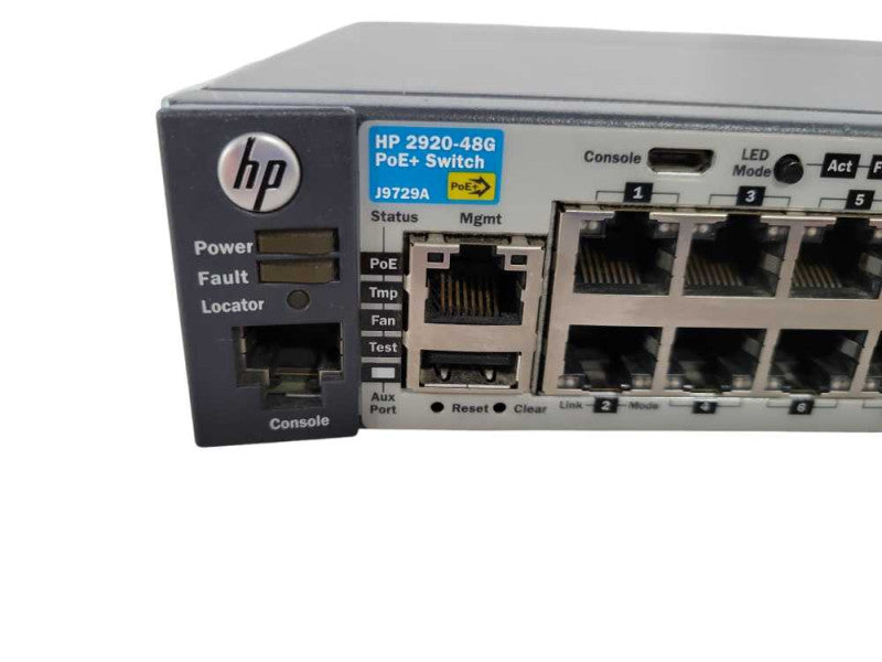 HP 2920-48G PoE+Port Gigabit Ethernet Managed Network Switch J9729A !