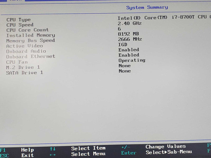Lenovo ThinkCentre M720q USFF, i7-8700T 2.4GHz 8GB DDR4 No HDD/M.2 Q|