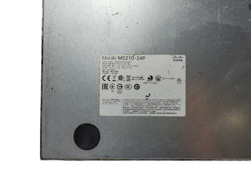 Cisco Meraki MS210-24P-HW 24-Port PoE Cloud Managed Ethernet Switch Unclaimed $