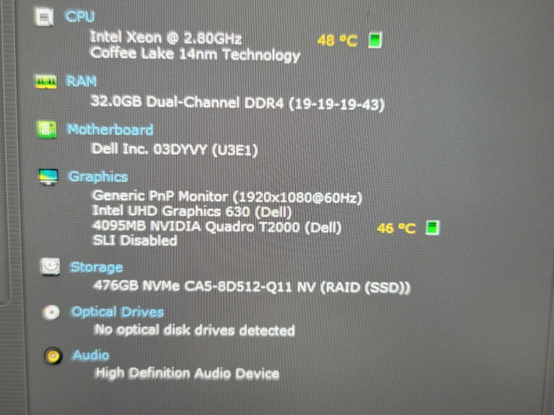Dell Precision 5540 | Xeon| 32GB DDR4| 512GB SSD / BAD KEYBOARD  Î²