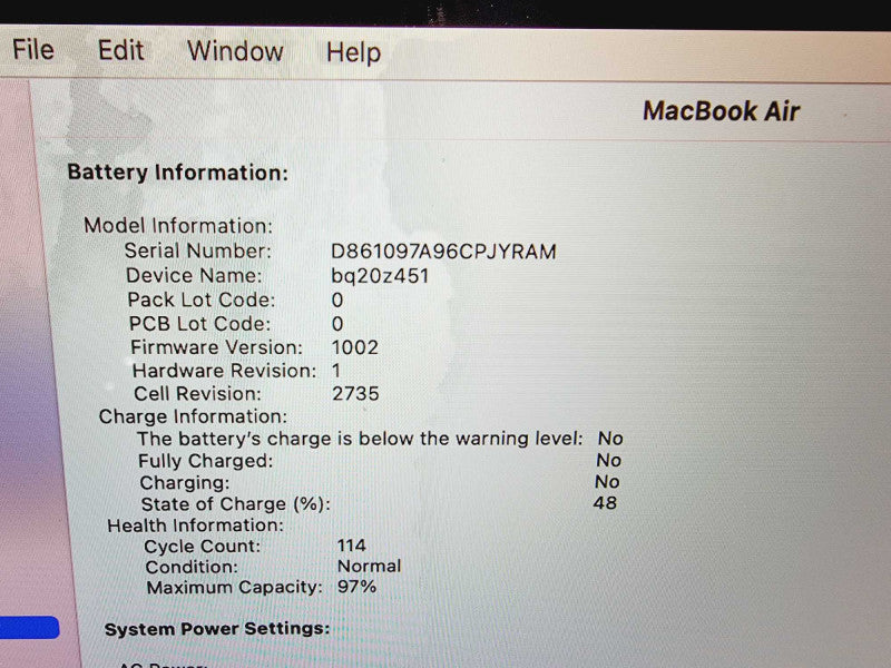 Apple Macbook Air 2020 13\\" Chip M1 @ 3.2 8GB Ram 250GB SSD [Read] (