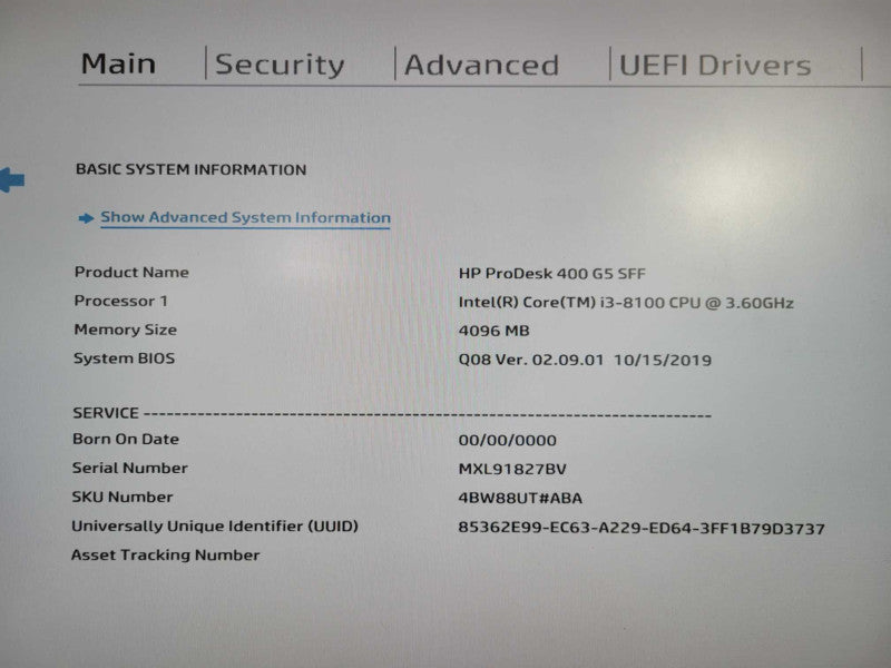 HP ProDesk 400 G5 SFF  3.60GHz Core i3-8100 4GB RAM 256 NVMe !