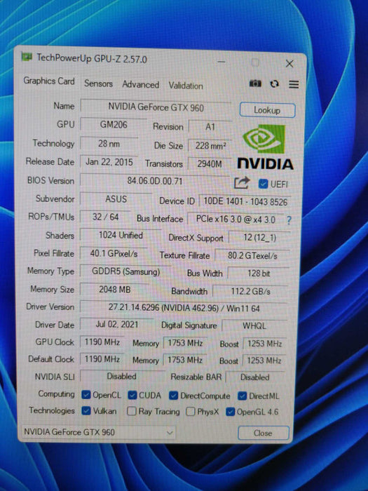 ASUS Mini NVIDIA GTX 960 2GB  %