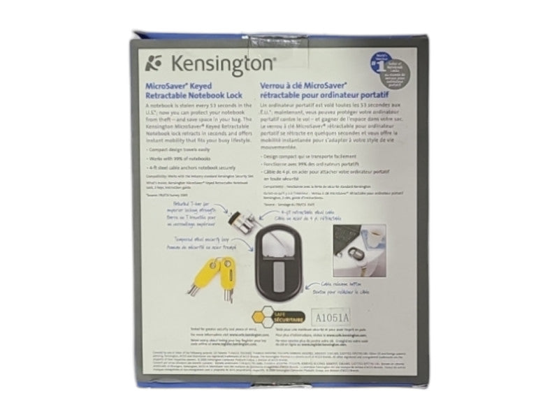 *NEW* KENSINGTON MICROSAVER KEYED RETRACTABLE NOTEBOOK LOCK