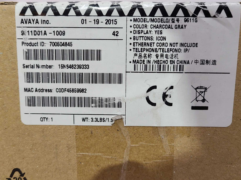 Avaya 9611G IP Telephone Global, Product ID: 700504845