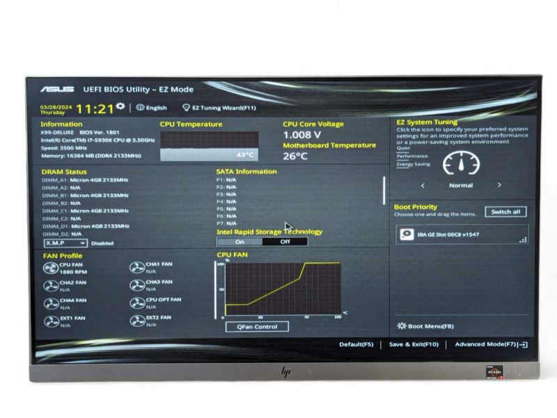 ASUS X99 Deluxe with i7-5930K & 16GB RAM  -