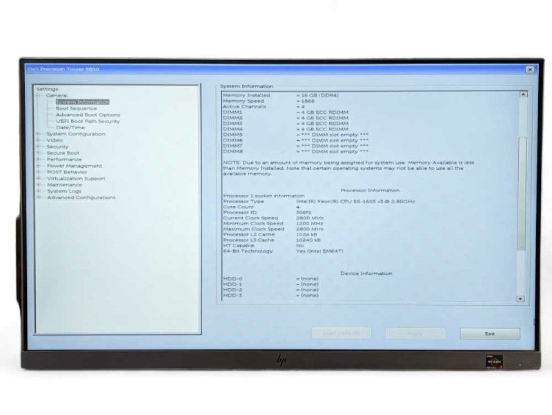 DELL Precision Tower 5810 Intel Xeon E5-1603 v3 @ 2.8GHz, 16GB RAM -