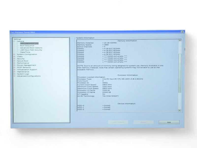 DELL Precision Tower 5810, Xeon E5-1603 v3 @ 2.8GHz, 16GB RAM Please READ  -