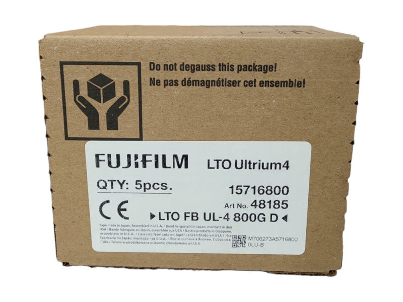 *NEW* 5-Pack Fujifilm LTO FB UL-4 800G D, LTO4 800GB Tape Data Cartridges Q