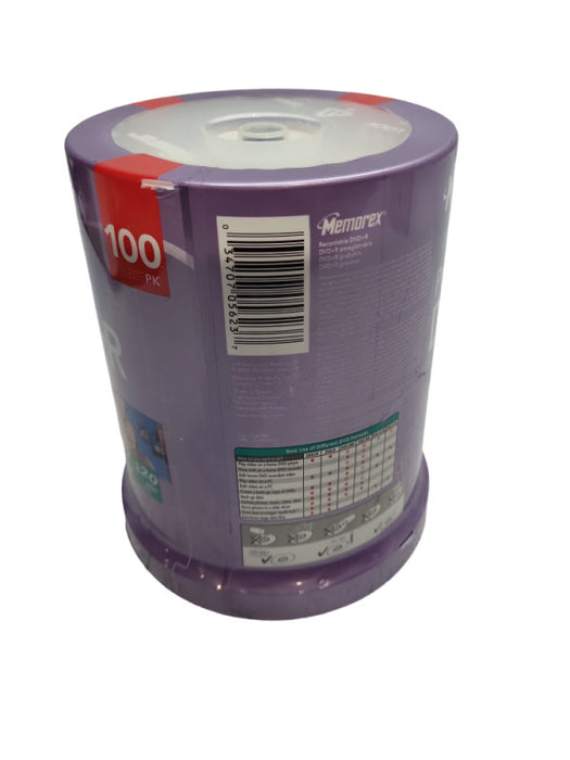 Memorex 100 pack DVD-R 16x, 4.7GB  &