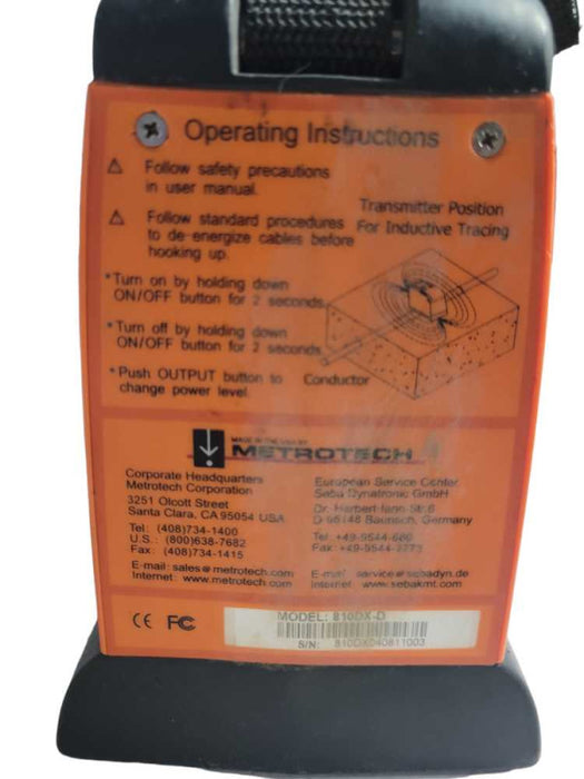 METROTECH 810DX LINE PIPE LOCATOR only, READ _
