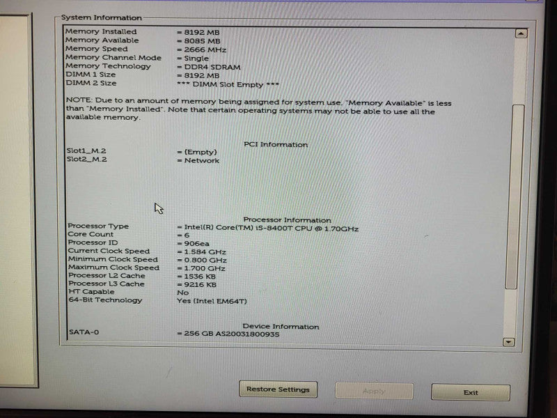 Dell OptiPlex 3060 USFF | i5-8400T @ 1.7GHz 8GB DDR4 256GB SSD Q$