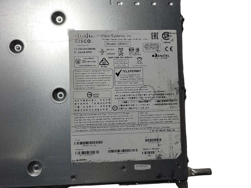 Cisco ISR 4400 Series ISR4431/K9 V04 Port Gigabit Router (not affected) READ $