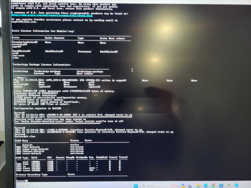 Cisco ISR 4400 Series ISR4431/K9 V04 Port Gigabit Router (not affected) READ $