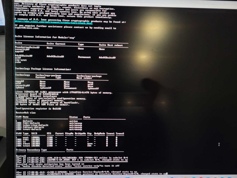 Cisco ISR 4400 Series ISR4431/K9 V04 Port Gigabit Router (not affected) READ $