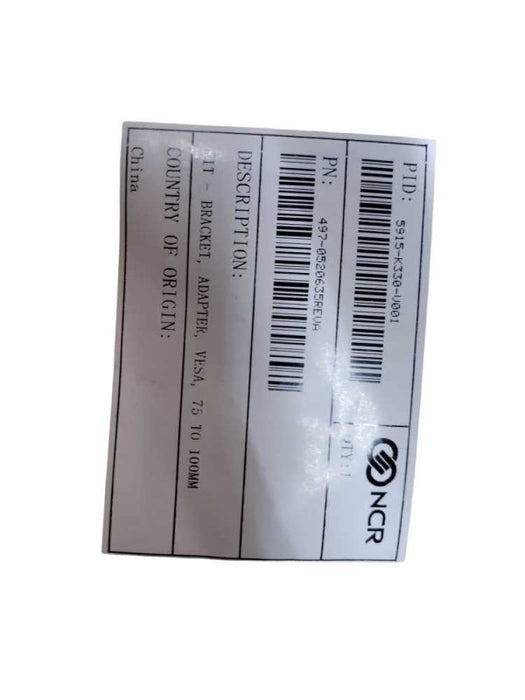 NCR KIT - ADAPTER FOR 75MM TO 100MM VESA - BLK (NCR-5915K330) Q%