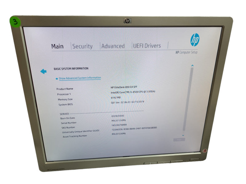 HP EliteDesk 800 G4 SFF i5-8500 3.00GHz, 8GB DDR4, 512GB M.2 NVME 3TB HDD &