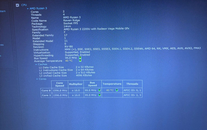 Lenovo ThinkPad E585 AMD Ryzen 3 2200@2.5GHz 16GB DDR4 RAM 256GB SSD