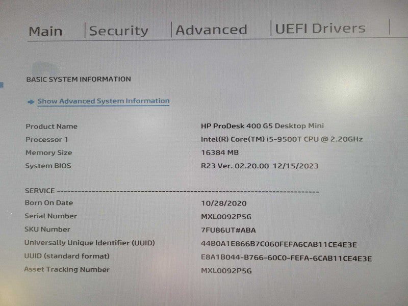 HP ProDesk 400 G5 USFF Core I5-9500T 2.20GHz 16GB DDR4 512GB NVMe + PWR  !