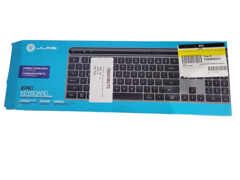 JLAB Epic Wireless Keyboard, Black NEW OPEN BOX Q!
