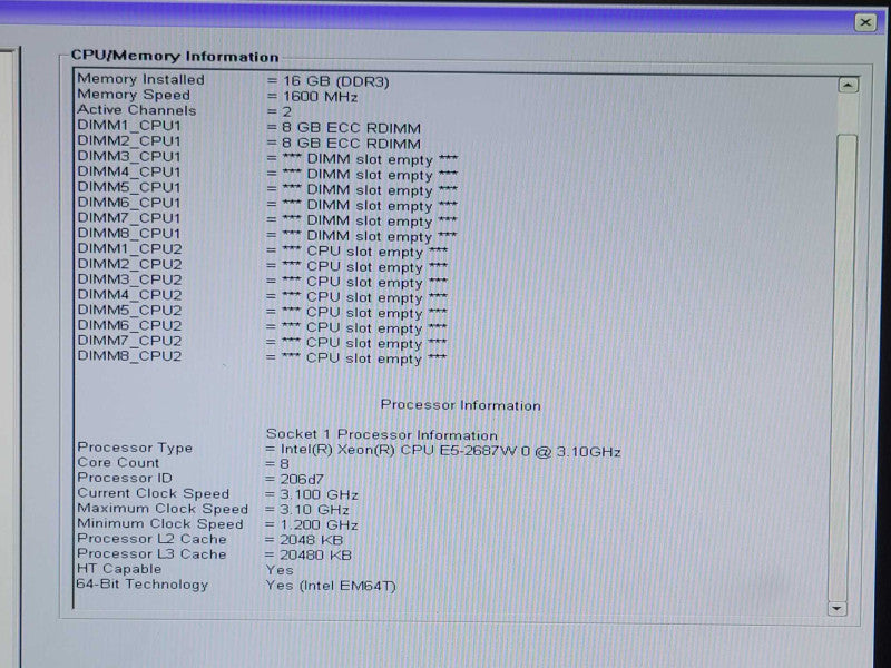 Dell Precision T7600, 1x Xeon E5-2687W 3.1GHz 8C, 16GB RAM, QUADRO K5000 GPU _